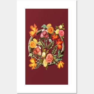 Autumn Flowers and Leaves Posters and Art